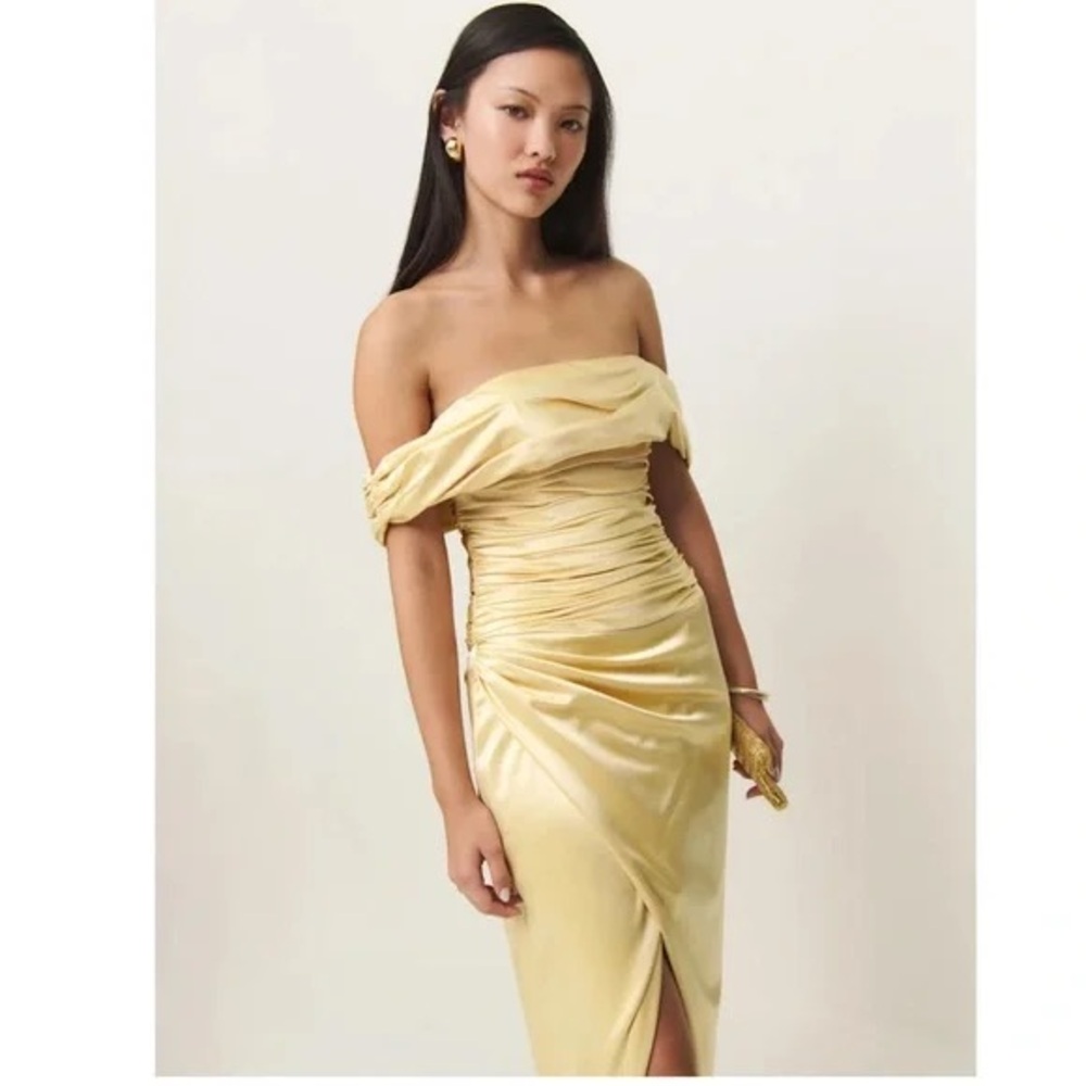 Reformation Silk Maxi Yellow Dress